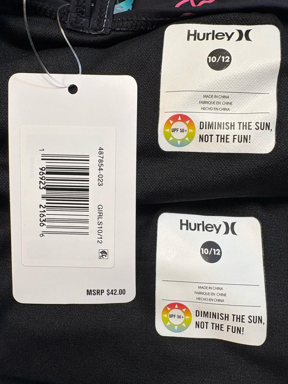 NWT Hurley “Hawaiian Floral” 2-Piece Tankini Set, UPF 50, Girl’s Size 10/12 - Picture 4 of 4